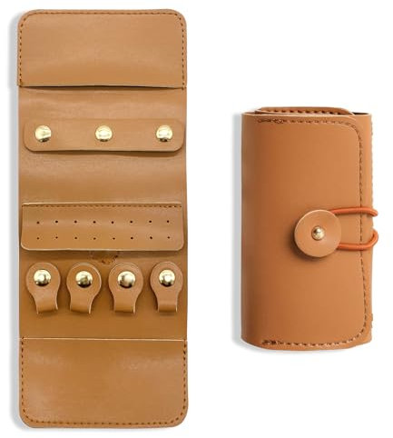 Rotolo Portagioielli da Viaggio, Portatile Porta Gioielli da Viaggio Pieghevole Portagioie da Viaggio Pu Cuoio Borsa Per Gioielli da Viaggio per Viaggi Anelli Orecchini Collane di Stoccaggio