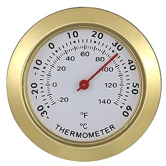 YOGOTEU Cigars Hygrometer 43mm MiniCigars Humidors Hygrometer Round Analogs Hygrometer for Humidors Guitar Wine Box Sauna Thermometer and Hygrometer Gauge