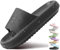 VEXITO Wolken Badelatschen Damen Orthoslipper Original Cloud Slippers Hausschuhe Wolkenschuhe Schuhe Sommer Herren Wolken Schlappen Cozy Slides Pantoletten Weich Schwarz Gr. 44-45