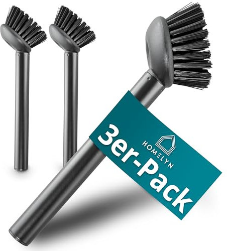 Spülbürsten 10er Pack, Schwarz, 18 cm (klein!) I Modernes, minimalistisches Design I Handlich & effektiv I Ideal für Küche und Geschirr I Reinigungsbürste I Geschirrbürste I Abwaschbürste