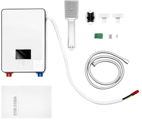 Tagtuell Scaldacqua elettrico istantaneo, mini scaldabagno con indicatore di temperatura LED leggibile, per lavabo, cucina, bagno, impermeabilità IPx4