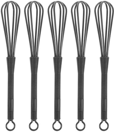 Baluue 5-Teiliges Mini Kunststoff Schneebesen Set Für Haarfarbe Mischen Farbrührer Für Gleichmäßiges Vermengen Von Farbpasten Und Haarfärbemittel Vielseitiger Rührer Für Küche Und Salon