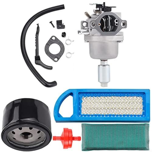 HEIBTENY 791858 MIA11520 Kit carburatore di ricambio per LA125 LA115 LA105 D110 591731 per filtro olio e trattorino filtro aria + filtro carburante + filtro olio