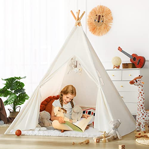 Tipi Tienda de campaña para niños: Carpas para bebés, Carpas para niños, Tienda de campaña Infantil para Exterior/Interior con Bolsa de Almacenamiento, casa de Juegos para Niños pequeños con Ventanas