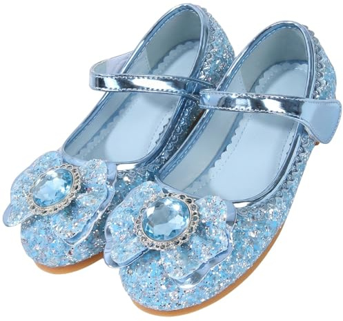 Scarpe Principessa Bambina Costumi Ballerine (A1-Blue,27)
