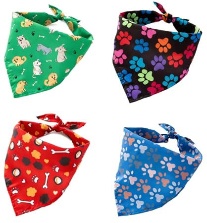 4PCS Dog Bandana for Small Medium Dogs, Summer Dog Bandana Cat Dog