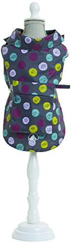 Croci C7174545 Impermeabile per Cani Grey Dots, Cm 30
