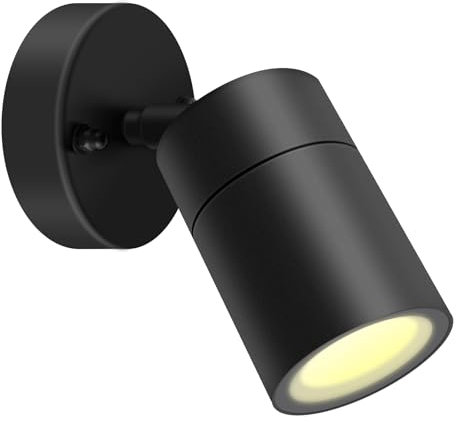 Kerry Outdoor Wall Lights, Adjustable Black Stainless Steel IP44 Waterproof Spotlight Downlight, Mains Powered Exterior Wall Sconce for Indoor, Front Door, Patio, Porch, Garden, Garage (Bulb Excl.)