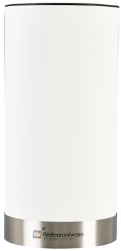 Restaurantware Sensei 4.3 x 8.8 Inch Round Knife Block 1 Round Slotted Knife Holder - Soft Touch Holds 9 Knives White Plastic Universal Knife Holder For Easy Storage