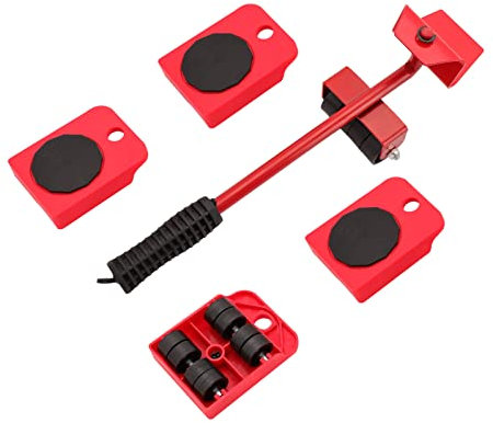Holdfiturn 4pcs Furniture Lifter Mover Tool 360 Degree Rotatable Sliders Furniture Lifter Furniture Sliders Heavy Duty Furniture Movers for Sofas Refrigerators Ideal for Home Moving Rearranging (Red)