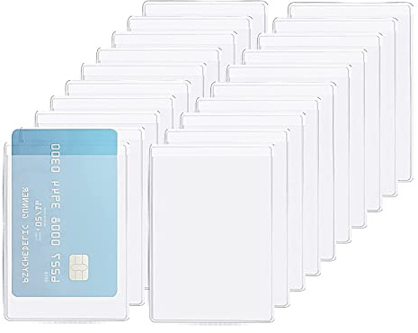 20 Piezas Fundas Protectoras para portatarjetas, Funda Transparente para Tarjeta de crédito, Funda Protectora para Tarjeta de identificación, Inserto para Tarjeta de Seguro, Tarjeta de débito