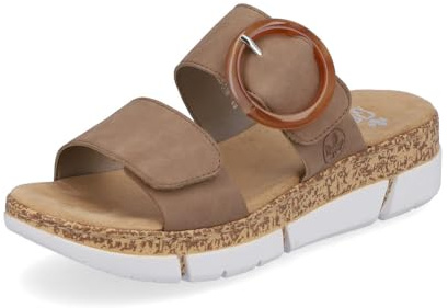 Rieker Femme Chaussures Basses V2392, Dame Mocassin,Chaussons,Chaussures de Loisirs,Pantoufles,entrée Ouverte,Beige (Beige / 62),39 EU / 6 UK