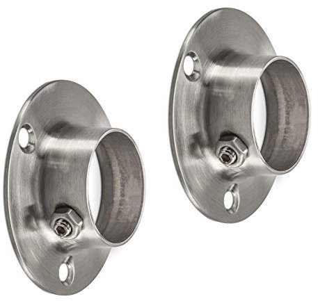 2 pares SOTECH Soportes de barra de armario Soportes de barra de ropa Circle 25 acero inoxidable