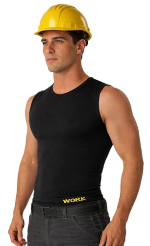NOLOGO KATIACALZE Camiseta Termica Hombre Sin Mangas Work - Ropa de Trabajo Sin Costuras ni Etiquetas, Camiseta Interior Termica Hombre, Cómoda, Transpirable - Made In Italy