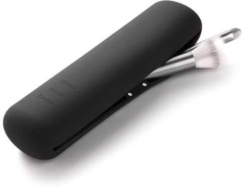 AFCJLTO 1pcs in Schwarz Reise-Makeup-Pinselhalter aus Silicon, tragbare Kosmetiktasche für unterwegs, Organizer für Makeup-Pinsel und Essentials, unverzichtbar für Frauen, Komfort auf Reisen