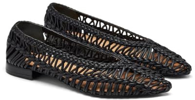 GIOSEPPO Ballerine in Pelle Intrecciata FAYSTON, Nero, 39 EU