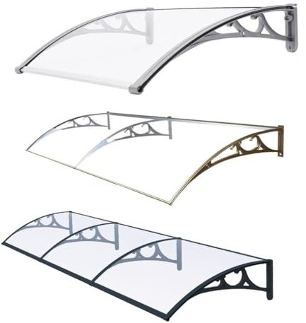 Terrasse Toit Abri Banne Protection Auvent Porte D'entrée Auvent De Porte D'entrée en Aluminium Auvent Marquise D'Entrée De Bloc UV Porte D'entrée Patio Extérieur(Blanc,60x120cm)