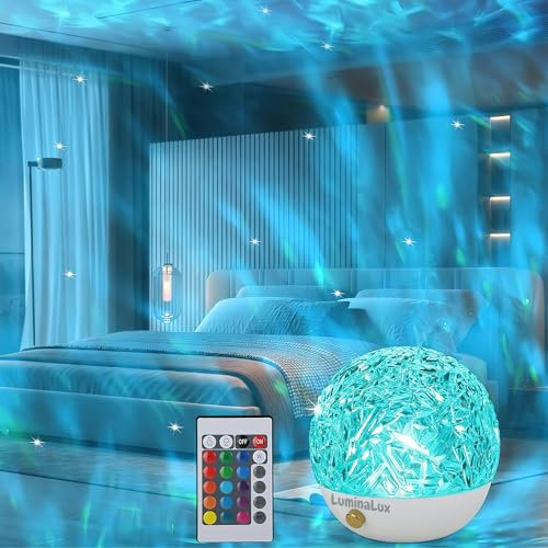 LuminaLux Galaxy Projector 2025 Night Light Lamp 16 Colors RGB LED Star Projector Remote & Touch Control Dimmable USB Rechargeable Gift for Bedroom, Living Room, Party, Romantic Lighting Decoration