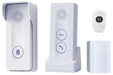 Dxoniislh Nuevo 800 m de larga distancia al aire libre timbre inalámbrico intercomunicador puerta teléfono desbloqueo intercomunicador bidireccional 433MHz B