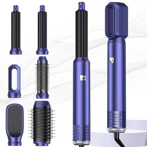 MogaWave Airbrush 6 in 1 Multi Styler Air Brush Hair Styler Air Styler with Magic Styler, Blow Dry Hair Brush, Hair Wrap Curler, for Drying and Styling Straightening Volumizing Curling Sleeking