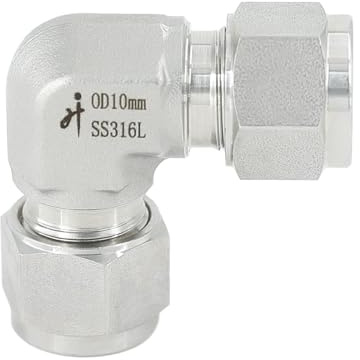 VALVENTO 316SS 90 Degree Compression Tube Fitting Elbow Union, 1/4 OD