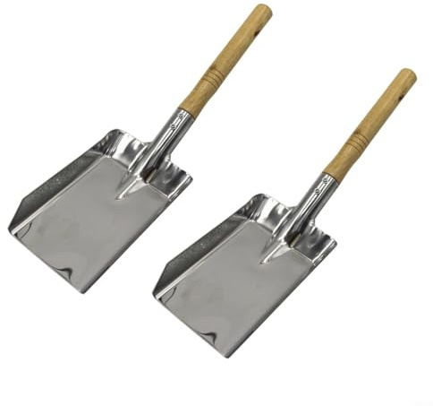 Entgoinggo Fireplace Shovel, 2Pcs Stainless Steel ASH Shovel Coal Hand Shovels With Wide Scoop Handle For Efficient Ash And Debris Removal