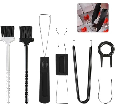 SOLVIO Keycap Puller and Keyboard Cleaner Kit, Stainless Steel Keyboard Key Remover with Cleaning Brush, Custom Keycaps Tool Set for Mechanical Keyboard Maintenance