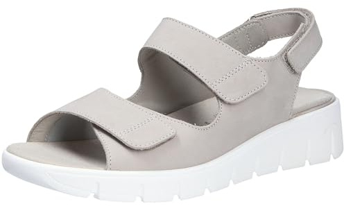 Waldläufer K K-Adea OrthoTritt 658K01-207-070 Sandales en nubuck avec empiècement stretch Gris Semelle intérieure interchangeable Gris, gris, 40 EU Large