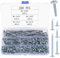 220 Pcs Phillips Head Self Drilling Screws, M4.2 Wafer Head Self Tapping Screws, Sheet Metal Tek Screws Assortment Kit, Stainless Steel Modified Truss Head Self Drilling Screws for Wood Metal