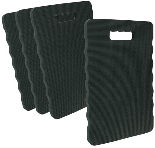 com-four® 4x Genouillères pour le Jardin - Genouillères pour Le Jardinage - Genouillères pour l'artisanat et Les Loisirs - Tapis de Protection des Genoux résistant (anthracite - 4 pièces)