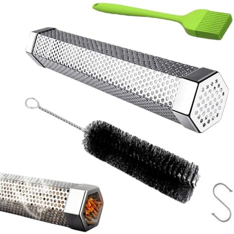 Lnhgh Cestelli per barbecue da esterno, cestino per verdure | forno per affumicatura in acciaio inox – griglia portatile, accessorio da cucina, griglia per carne, bistecca, gamberetti, pesce, verdure,