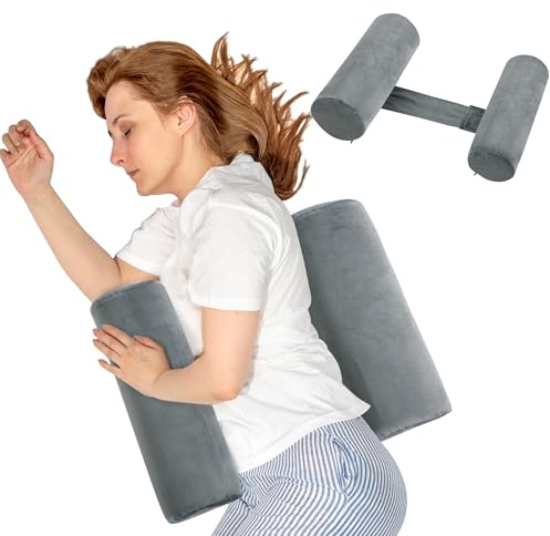 BALAPET Coussin de Corps pour dormeur sur Le côté et Le Dos, Coussin cylindrique pour Mieux Dormir et Respirer (Gris, Grande Taille)