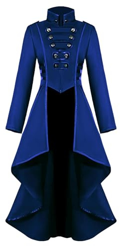 MVFEUIJ Giacca da donna Steampunk, frack gotico da donna, cappotti vintage palazzo vittoriano, vestito per donne, costume di Halloween, abbigliamento per carnevale, feste e cosplay (blu, L)