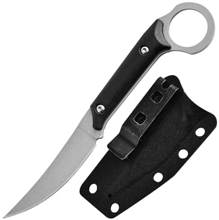 WILD TACTICAL Survival EDC Fixed Blade Knife, w/Kydex Sheath, Belt Clip For Vertical and Horizontal Carry, Full Tang Utility Knife, Camping Hunting Fruit Knife