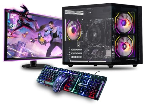 Veno Scorp Gaming PC Bundle - AMD Ryzen 5 4500 AMD RADEON RX550 4GB Graphics Card - 16GB DDR4 Ram - 512GB SSD - 1TB HDD - Wi - Fi - Mini Nemesis 5 ARGB Black