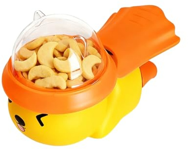 Jouet distributeur de friandises pour chien – Mécanisme de presse, mangeoire d'activités de collation, casse-croûte, puzzle de défi rotatif, stimulateur de mouvement contrôlé à la main pour compagnons