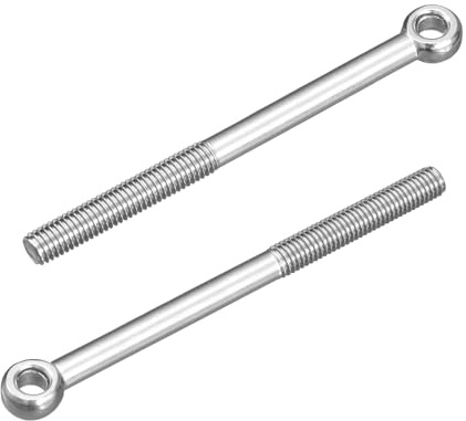 QUARKZMAN 4Pcs M8 x 100mm Pitons À Oeil De Levage, 304 Acier Inoxydable Boulon À Épaulement Mécanique Pitons À Oeil Oscillant Pour Pipeline Gate Valves, Building Steel Pipe Fasteners, Silver