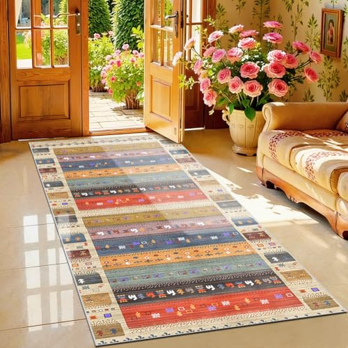 Matta Löpare Hall Kök Halkfri Tvättbar 80 x 400 cm Gångmatta Lång Korridor Abstrakt Köksmatta Metervara Golvmatta Matsal Vardagsrum Smutsfångande Matta Bredd 40-120 cm