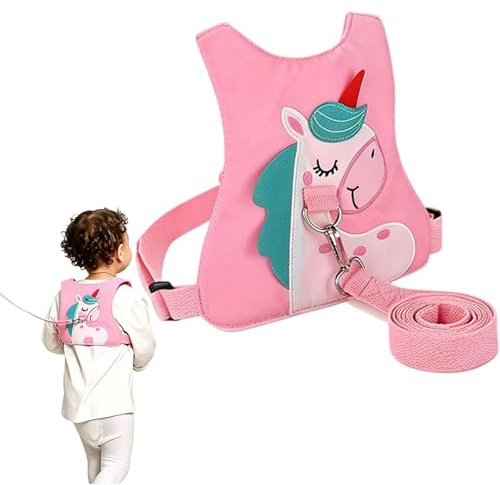 Baby Reins, Toddler Reins, Baby Walking Safety Harnesses Toddler Reins, Anti-Fall & Anti-Lost Children's Reins with Detachable Safety Rein & Sparkle Butterfly Wings for Walking 1-3 Years (Pink, 1 PC)
