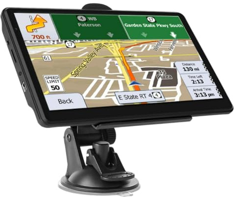 Plianx Car Sat Nav for Cars, Trucks & Buses - HD Touch Screen, Voice Turn Directions, Postcode Search, A variety of route options, route planning,supports over thirty languages