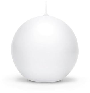 10 candele a sfera opache, colore bianco, diametro 6 cm