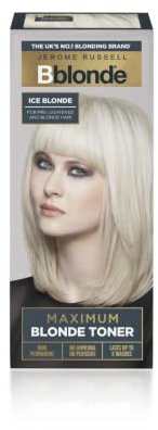 Jerome Russell Bblonde Maximum Colour Ice Blonde Toner - Non Permanent Hair Toner for Pre Lightened & Naturally Blonde Hair, Cool Blonde Hair Dye with No Ammonia/Peroxide, Lasts up to 8 Washes, 75ml