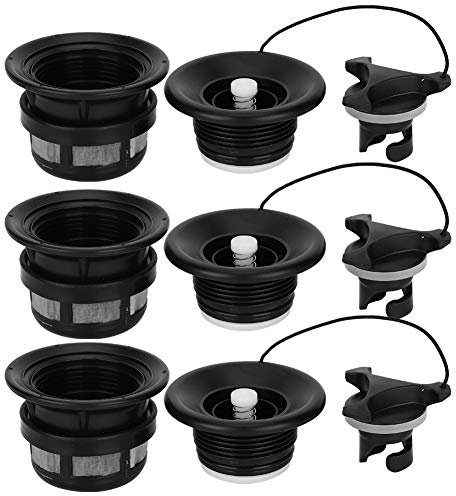 3 Stücke Schlauchboot Luft Gasventil, PVC Boot Luftventil Ersatz für Aufblasbare Zeltboot Kajaks(Schwarz)