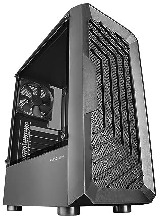 Mars Gaming MC-2000, Caja Semitorre ATX, Ventana Lateral Completa, Diseño Frontal Mesh, 1x Ventilador Ultra-silencioso FDB 120mm, Diseño de Cámara Dual, Negro