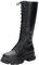 Botas altas hasta la rodilla con cordones para mujer, botas de combate con parte inferior gruesa, botas largas de plataforma sin cordones, botas de cuero impermeables, color sólido, cremallera