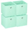 Murago - 4er Set Faltbox ca. 20x20x20 cm Pastell Mint - Aufbewahrungsboxen Klappbox faltbar Türkis Grün Körbe Einschub Korb Stoff Regalkorb Organizer