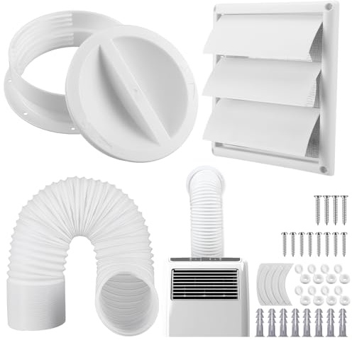 Maasechs Portable Ac Wall Mount Vent Kit 6in & 6.5in Tubes with 6 in Cover
