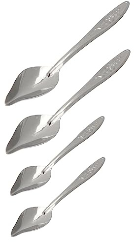 BUGUUYO Cuchara de Acero Inoxidable Resistente y Duradera para Alimentar Loros Tamaño Pequeño y Grande Juego de 4 Piezas para Uso en Hogar o Tienda de Mascotas