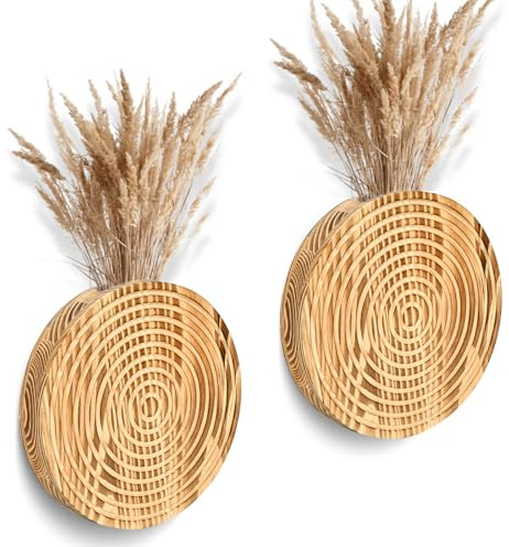 Set of 2 Wall Planter for Indoor Plants, Boho&Farmhouse Wall Decor for Living Room, Bathroom,Hanging Planter for Artificial Flower Plants(Brown)