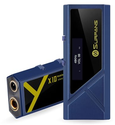 Surfans X10 DAC Kopfhörerverstärker USB-C, Tragbarer Hi-Res Audio Adapter mit ES9028Q2M & ES9603Q, 522mW Balanced Output, PCM 384kHz/32Bit DSD256, 3.5mm & 4.4mm, für Android, iPhone 15/16, PC, Mac